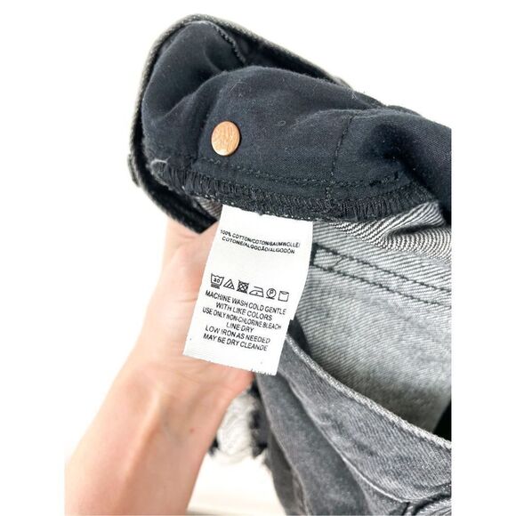 Free People We‎ The Free Womens Size 26 Distressed Denim Mini Skirt Washed Black - Picture 5 of 9